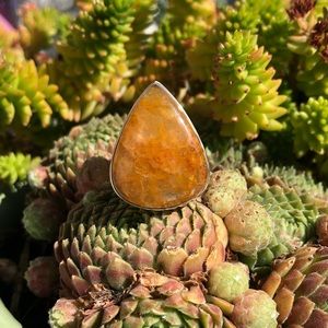 Hematoid Quartz Sterling Silver Ring Sz 6